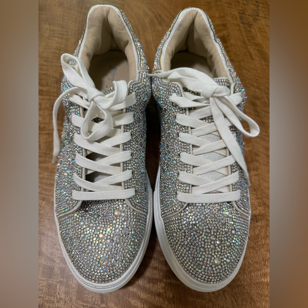 Betsey Johnson Sneakers with Rhinestone Detailing